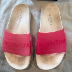 Mario Valentino Pink Slide Sandals